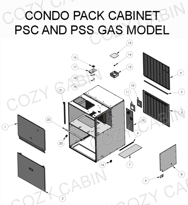 CONDO PACK CABINET PSC AND PSS GAS MODELS #W010-3782